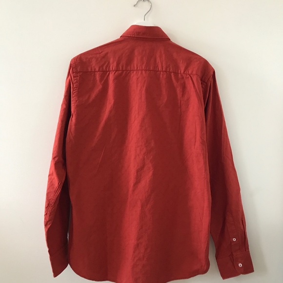 Massimo Dutti BNWT Burnt Orange Jacquard Shirt - Picture 5 of 8